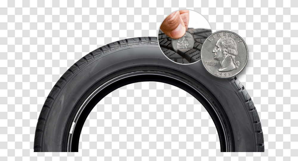 Quarter Test Image Quarter, Tire, Car Wheel, Machine, Coin Transparent Png