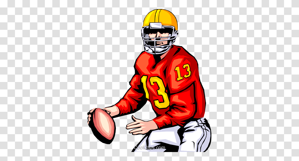 Quarterback Ready To Pass Royalty Free Vector Clip Art, Helmet, Person, People Transparent Png
