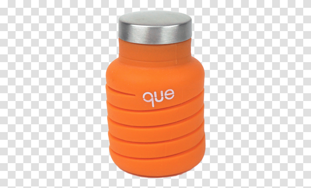 Que Bottle Foldable Water Bottles Sunbeam Orange 12oz Plastic, Cylinder, Birthday Cake, Dessert, Food Transparent Png