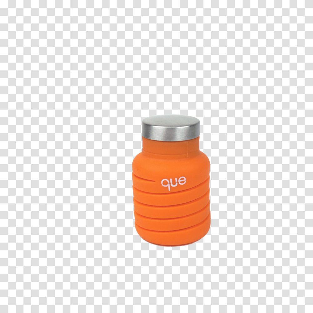 Que Que Bottle Foldable Water Bottles Sunbeam Orange, Cylinder, Glass Transparent Png