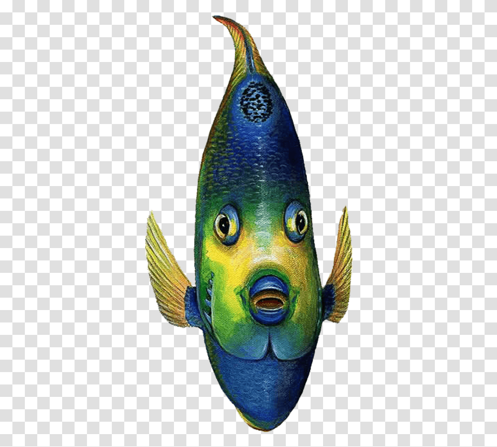 Queen Angelfish Front View Sea Life Wall Decal Sticker, Animal, Puffer, Amphiprion Transparent Png