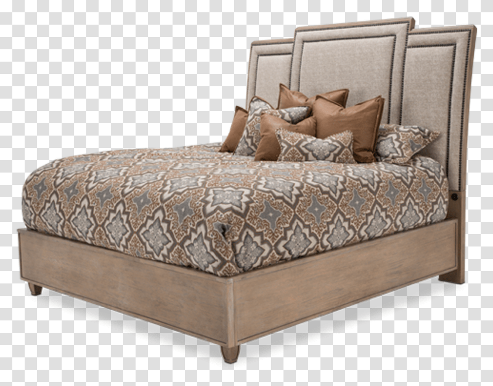 Queen Desert Sand Finish Panel Bed Frame With Headboard Bed, Furniture, Couch, Mattress, Ottoman Transparent Png