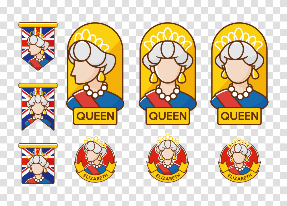 Queen Elizabeth Vector, Pac Man, Super Mario, Label Transparent Png