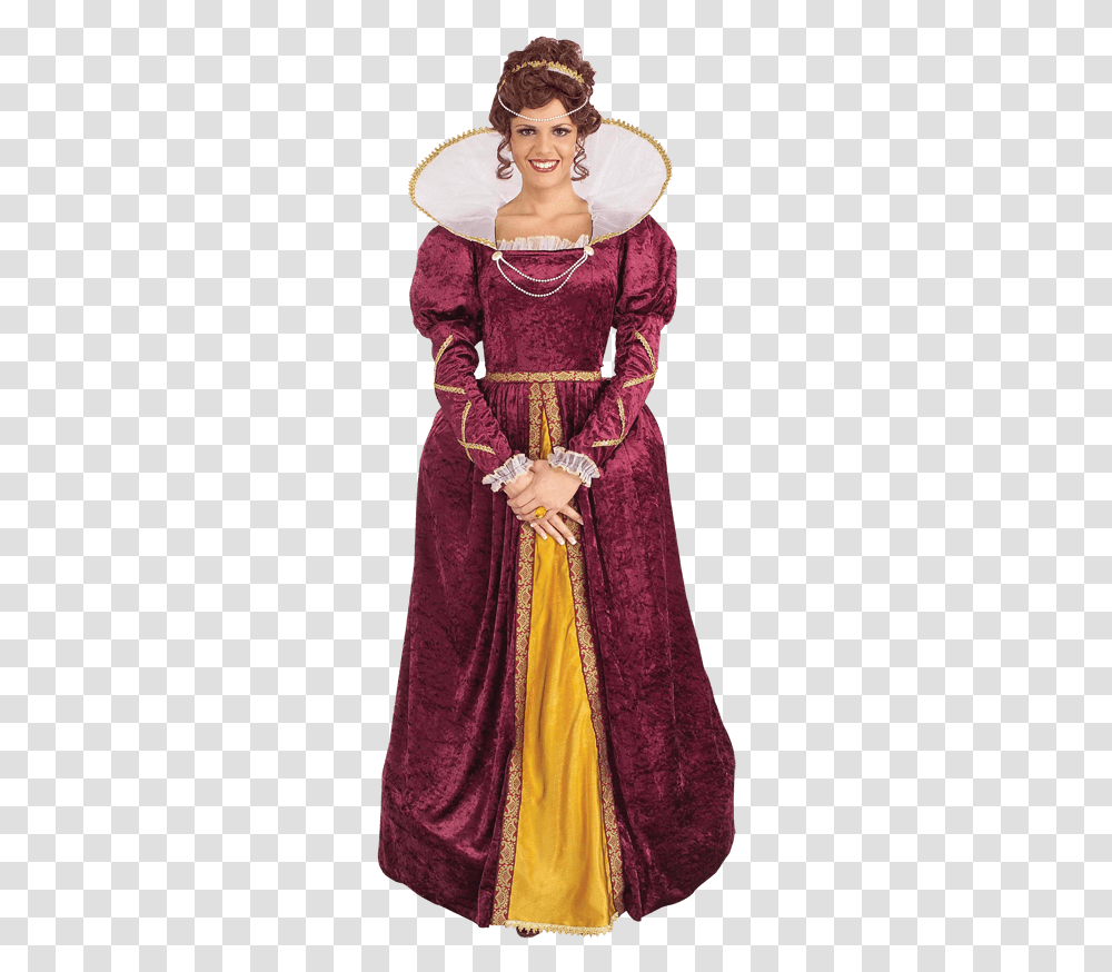 Queen Elizabeth Women's Costume Elizabethan Queen Costume, Apparel, Dress, Velvet Transparent Png