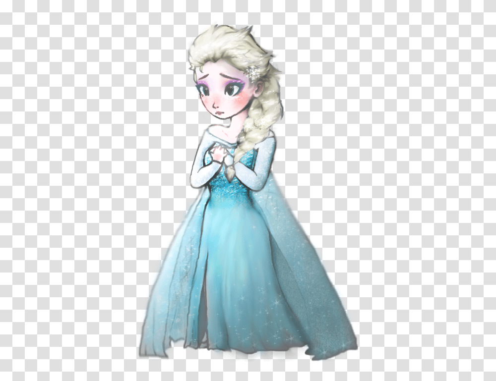 Queen Elsa As A Chibi Or Some Kinda By Wulcanis On Illustration, Figurine, Toy, Doll Transparent Png