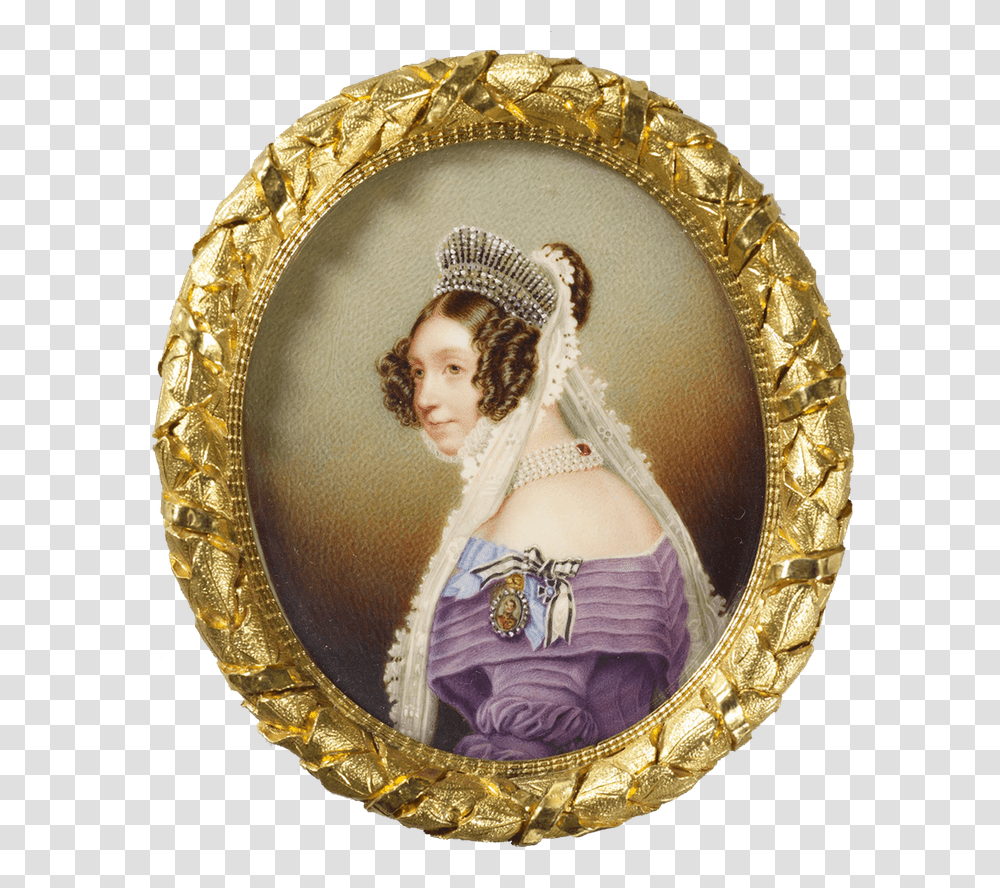 Queen Frederica Of Hannover Royal Collection Portrait Miniature, Gold, Person, Human Transparent Png