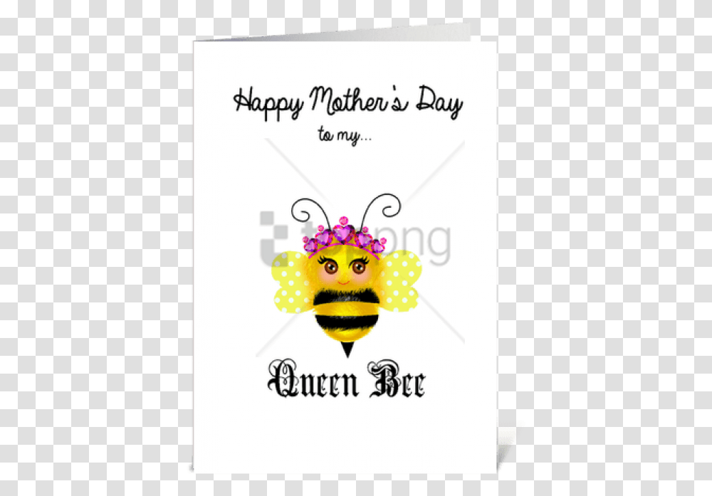 Queen Mother Bee Greeting Card Happy Mothers Day Queen, Graphics, Art, Floral Design, Pattern Transparent Png