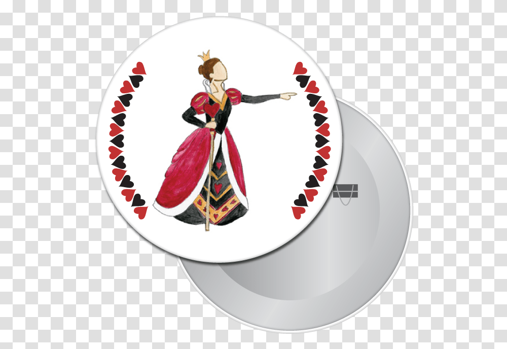 Queen Of Hearts Button Magnet Traditional, Person, Performer, Leisure Activities, Meal Transparent Png