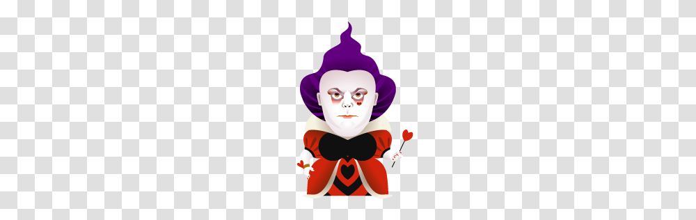 Queen Of Hearts Icon Download Alice In Wonderland Icons Iconspedia, Performer, Person, Human, Clown Transparent Png