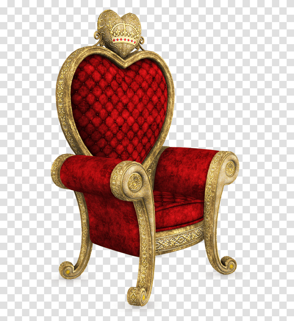 Queen Of Hearts Throne, Chair, Furniture, Armchair Transparent Png