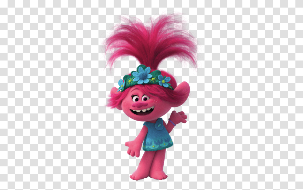 Queen Poppy Poppy From Trolls World Tour, Toy, Doll, Figurine, Crowd Transparent Png