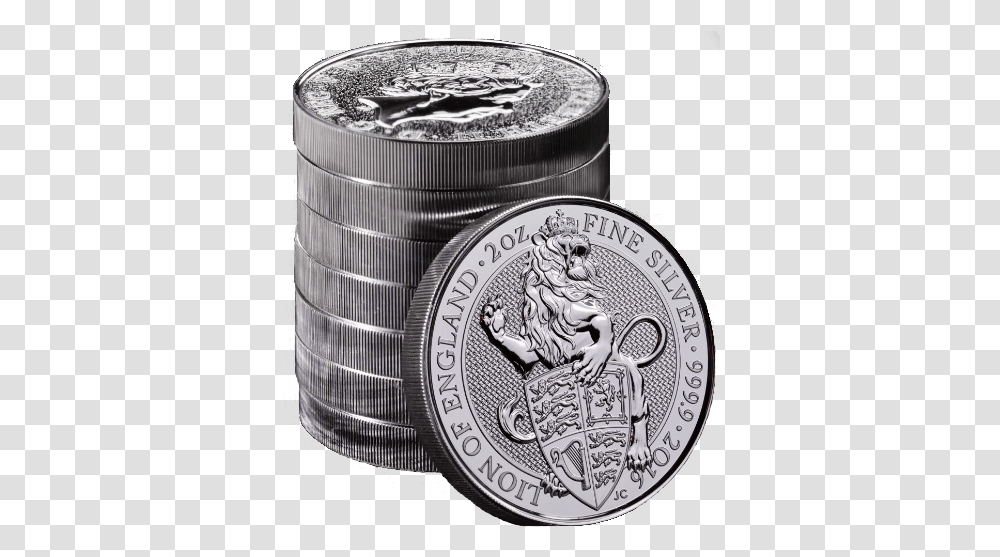Queen's Beasts Lion 2oz Silver Coin Queen's Beasts 2oz Silver, Money, Nickel Transparent Png