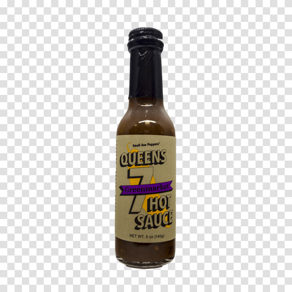 Queens Hot Sauce Small Axe Peppers, Bottle, Ketchup, Food, Alcohol Transparent Png