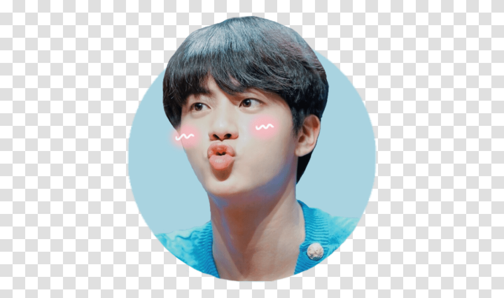 Queria Dormindo - Bts Cute Icons Cutout Like Cute Jin Bts Profile, Face, Person, Head, Hair Transparent Png