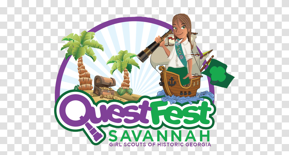 Quest Fest Graphic W Girl Cartoon, Person, Vegetation, Plant, Cream Transparent Png