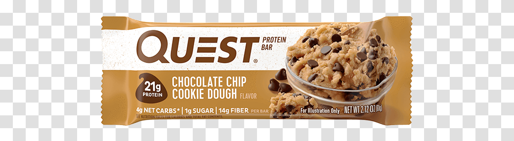 Quest Protein Bar Chocolate Chip Cookie Dough, Dessert, Food, Cake, Pie Transparent Png