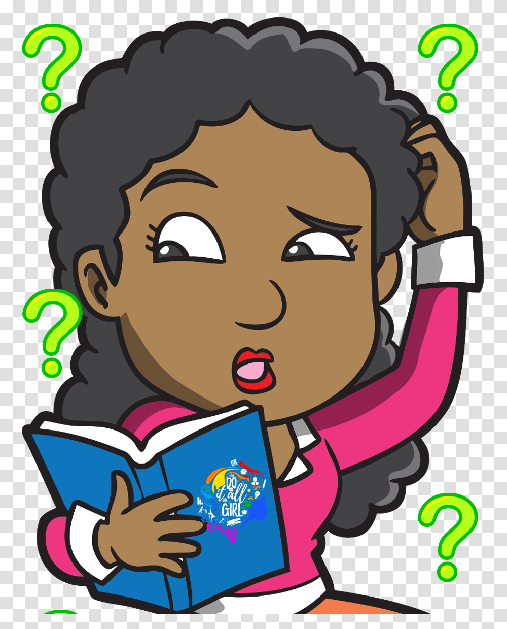 Question Mark Clipart Girl, Reading, Poster, Advertisement Transparent Png