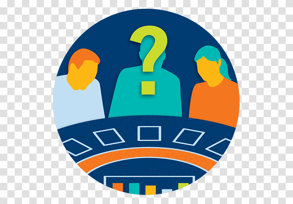 Question Mark Face Three People Sitting At A Blackjack, Audience, Crowd, Speech, Lecture Transparent Png