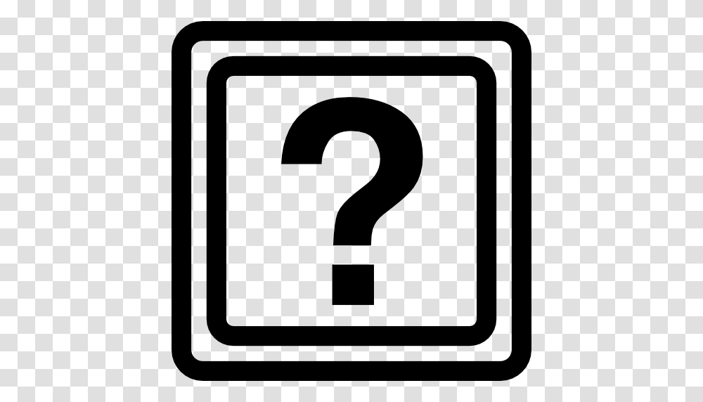 Question Mark Inside A Box Outline, Number, Security Transparent Png