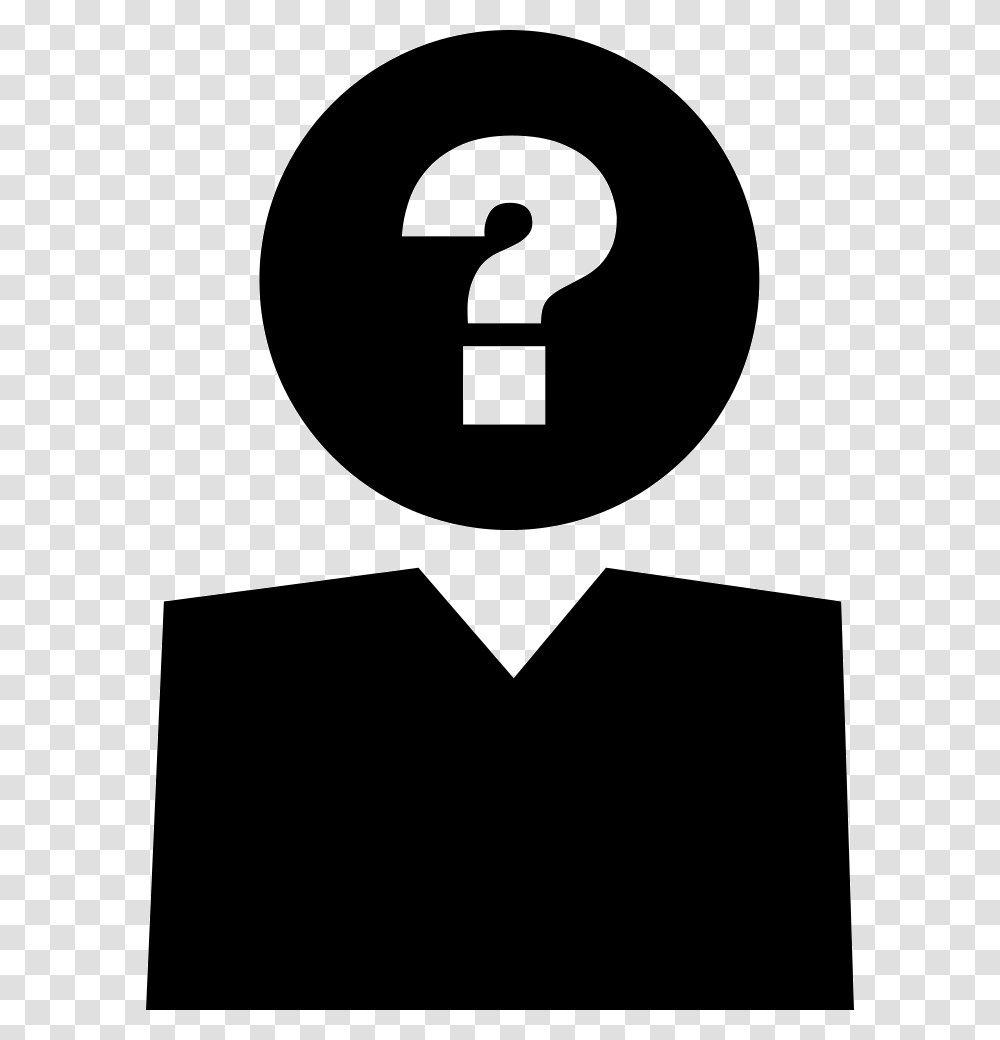 Question Sign On Person Head Unknown Sign, Stencil Transparent Png
