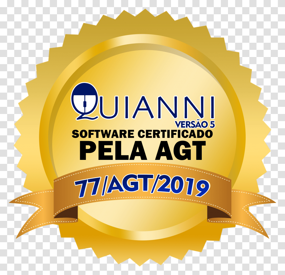 Quianni Software Certificado Pela Agt, Label, Gold, Gold Medal Transparent Png