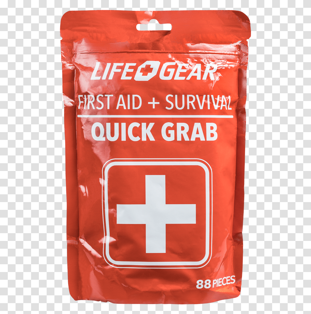 Quick Grab First Aid Survival Kit Bandage, Logo, Trademark, Red Cross Transparent Png
