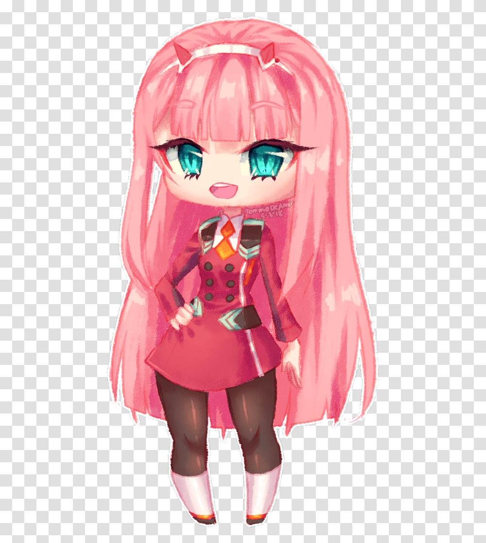 Quick Repost Of Zero Two As A Chibiiiiiii Cartoon, Doll, Toy, Apparel Transparent Png