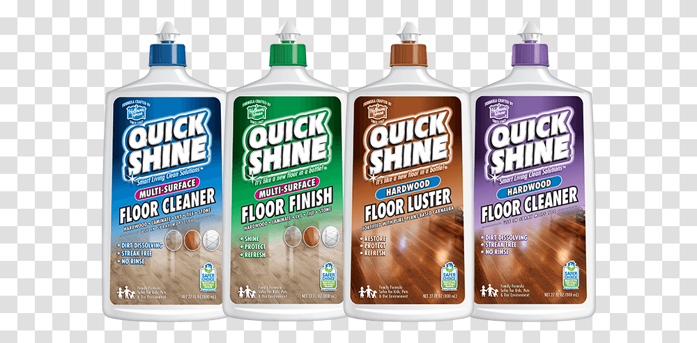 Quick Shine Finish Cleaner And Luster In Squirt Bottles, Label, Word, Plant Transparent Png