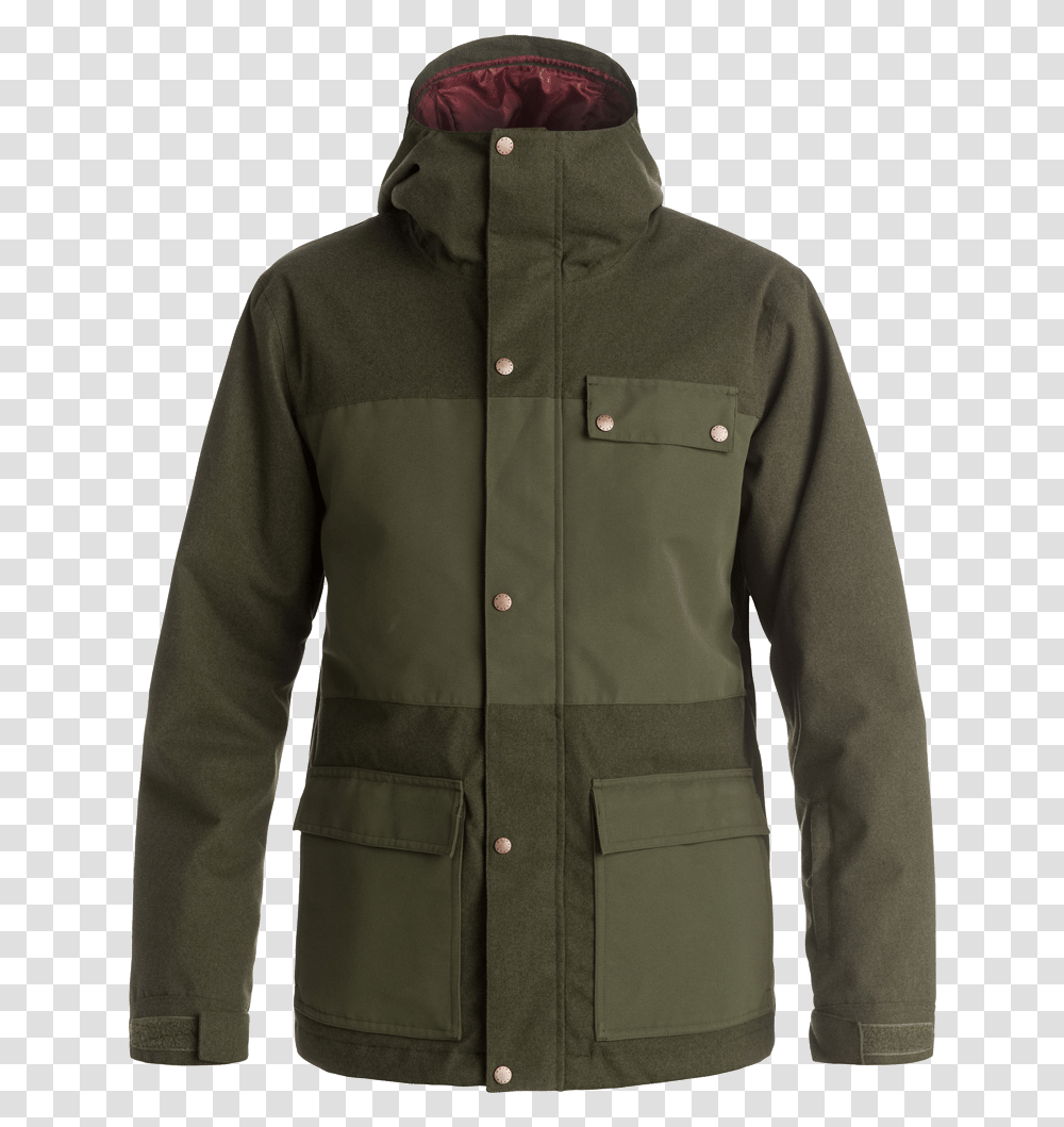 Quicksilver Honest Jacket Forest Night Jacket, Apparel, Coat, Overcoat Transparent Png