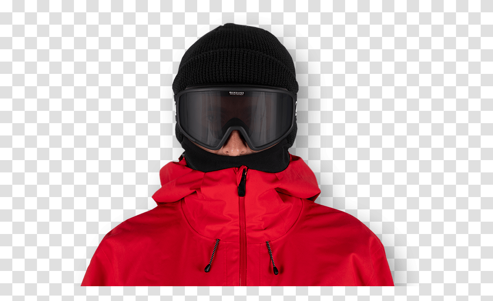 Quiksilver Snow Jacket Red, Helmet, Person, Coat Transparent Png