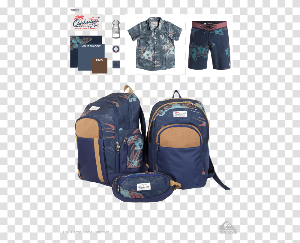Quiksilver - Chrispittsdesign Jungle, Backpack, Bag, Person, Human Transparent Png