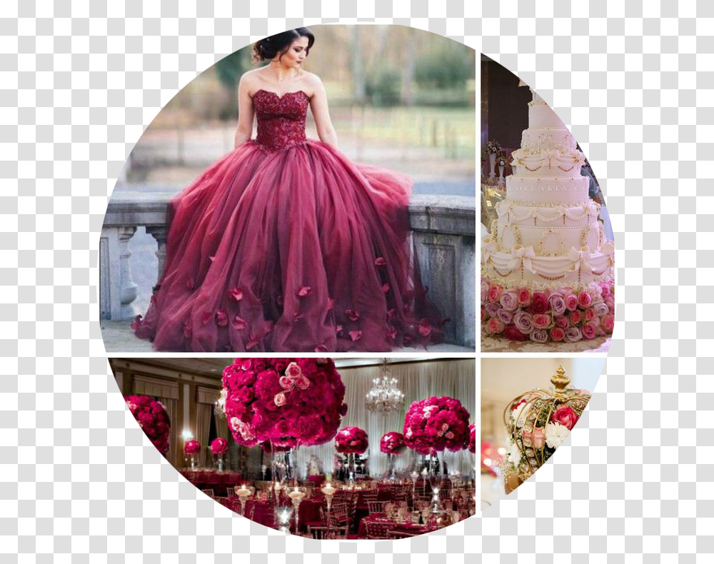Quinceanera Themes Party Sweet 16 Burgundy, Apparel, Cake, Dessert Transparent Png
