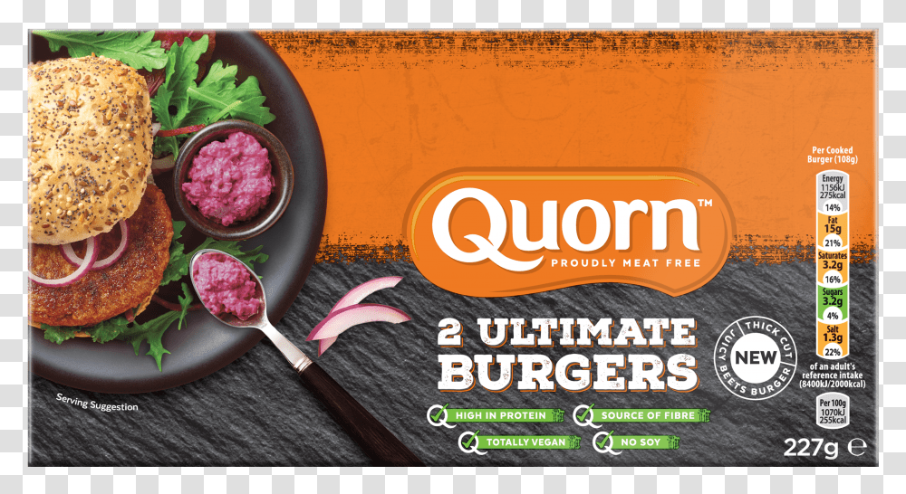 Quorn Ultimate Vegan Burger Transparent Png