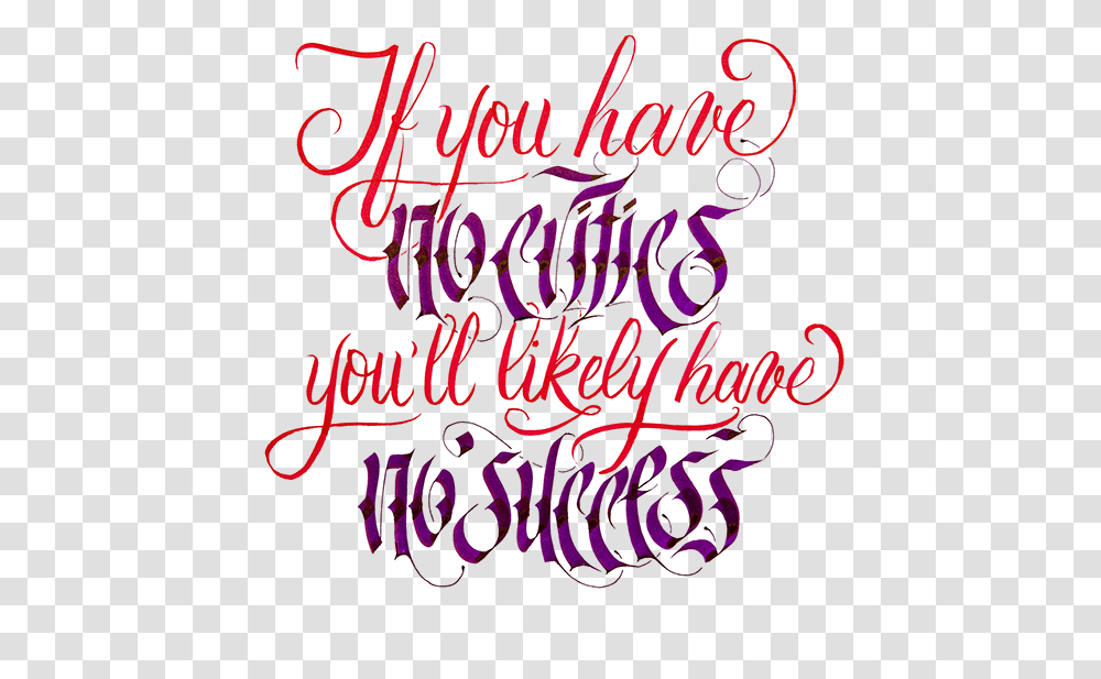 Quotation On Success In Calligraphy, Handwriting, Alphabet Transparent Png