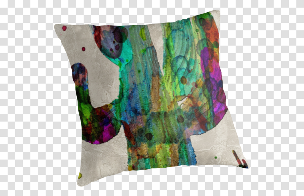 Quotdesert Cactus Rainbow Art Abstract Watercolor By Robert Abstract Painting Of Cactus, Apparel, Dye, Scarf Transparent Png