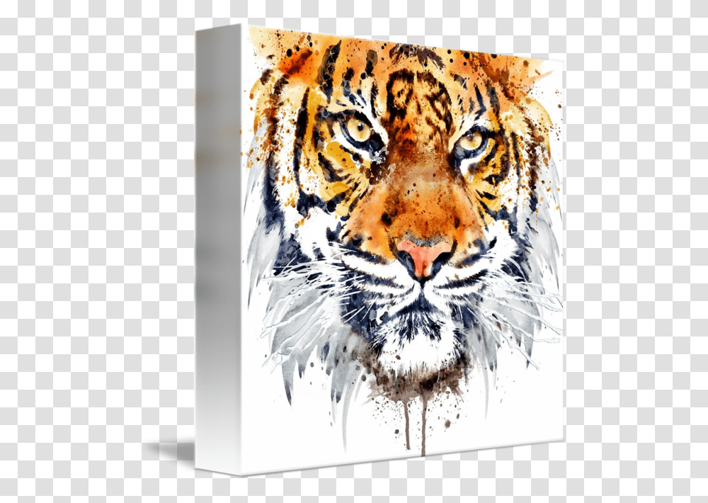 Quottiger Face Closeup Paint A Tiger Face, Wildlife, Mammal, Animal Transparent Png
