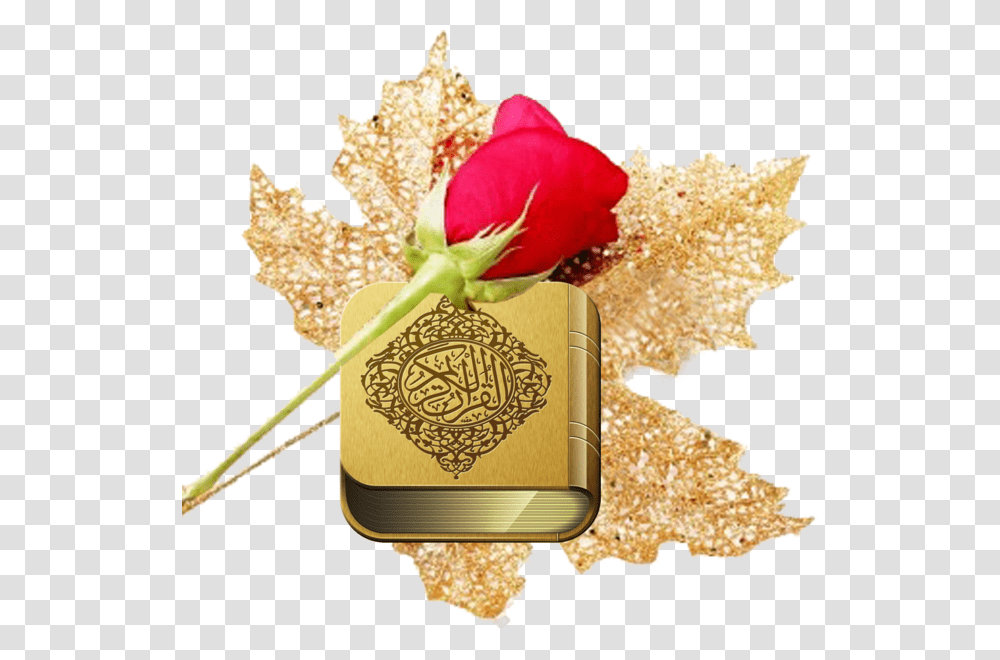 Quran With Rose, Leaf, Plant, Flower, Blossom Transparent Png