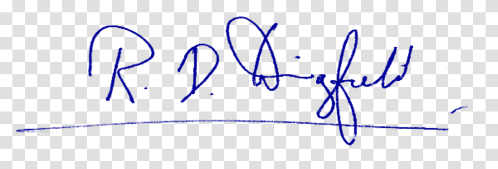 R D Wingfield Signature Signature Blue Ink, Handwriting, Autograph Transparent Png