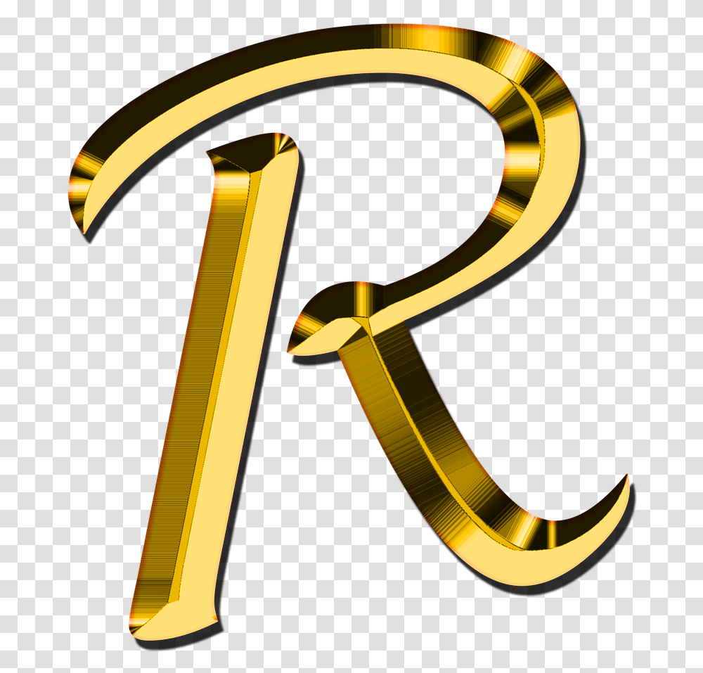 R Letter 4 Image Letter R Gold, Text, Lamp, Symbol, Blow Dryer Transparent Png