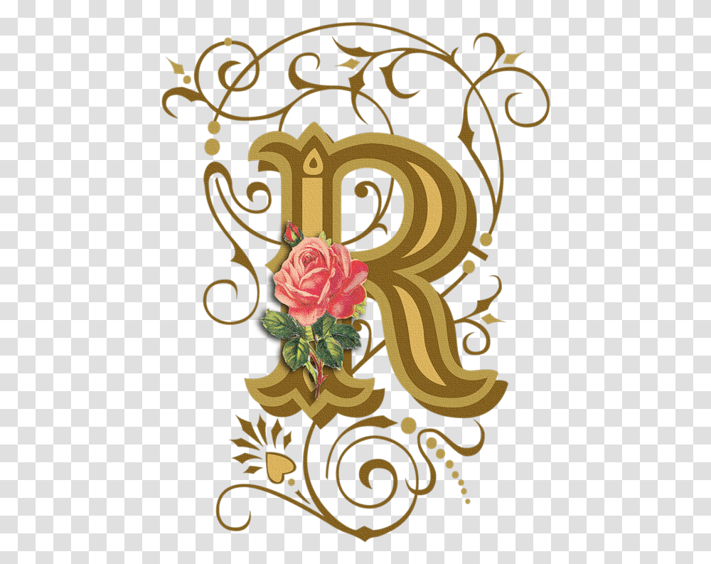 R Letters Handwriting Styles And Monograms Design Fancy Letter D, Floral Design, Pattern Transparent Png