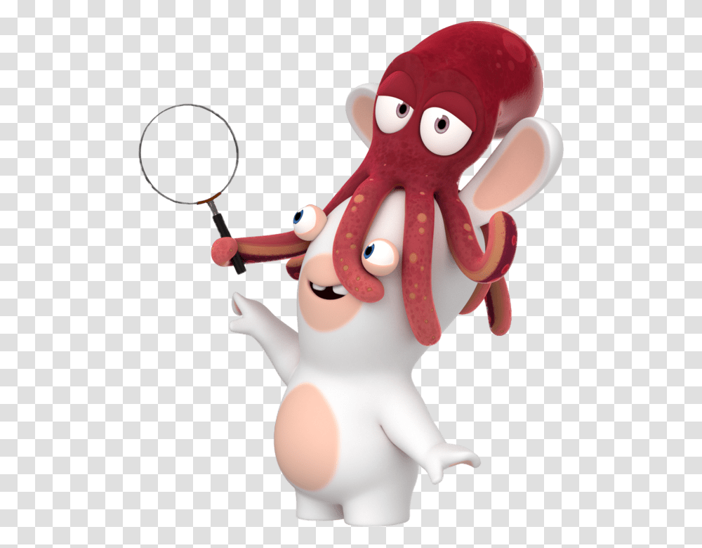 Rabbid With Squid On Head Rabbids, Toy, Sport, Sports, Figurine Transparent Png