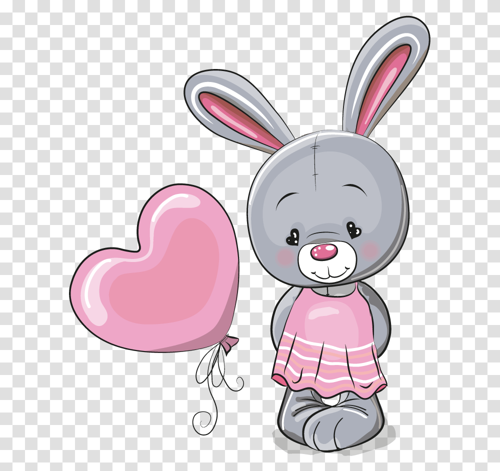 Rabbit Cartoon Cuteness Illustration Cute Rabbit Vector, Sweets, Food, Heart, Label Transparent Png
