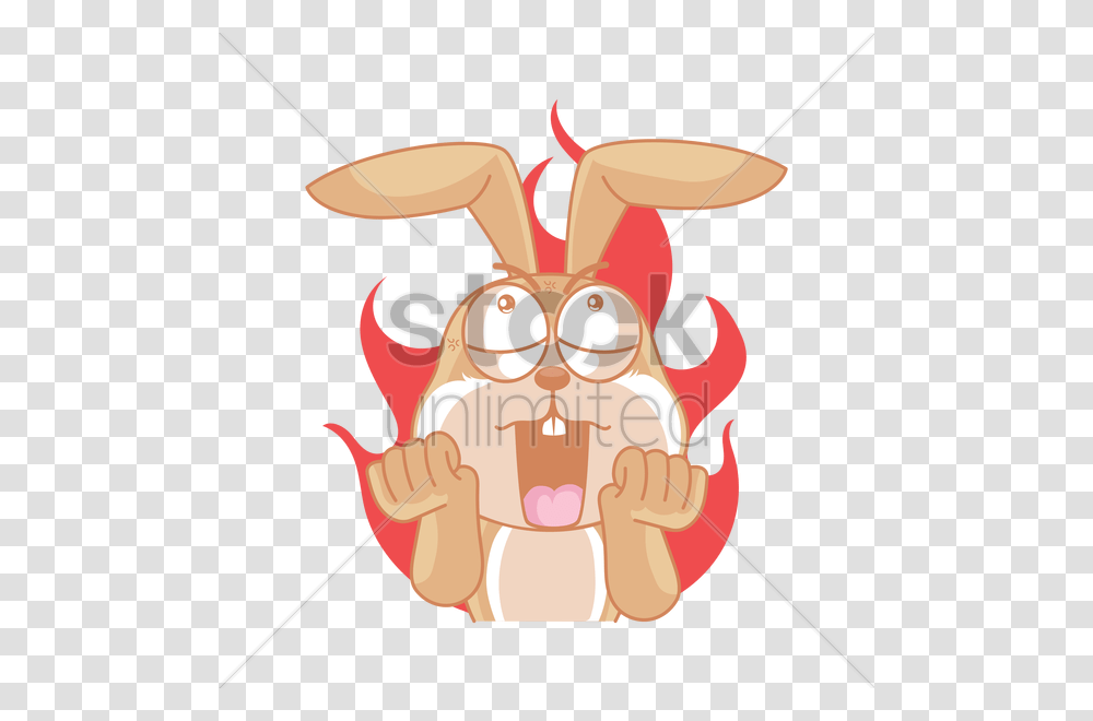 Rabbit Character Expressing Determination Vector Image, Knitting, Teeth, Animal, Food Transparent Png