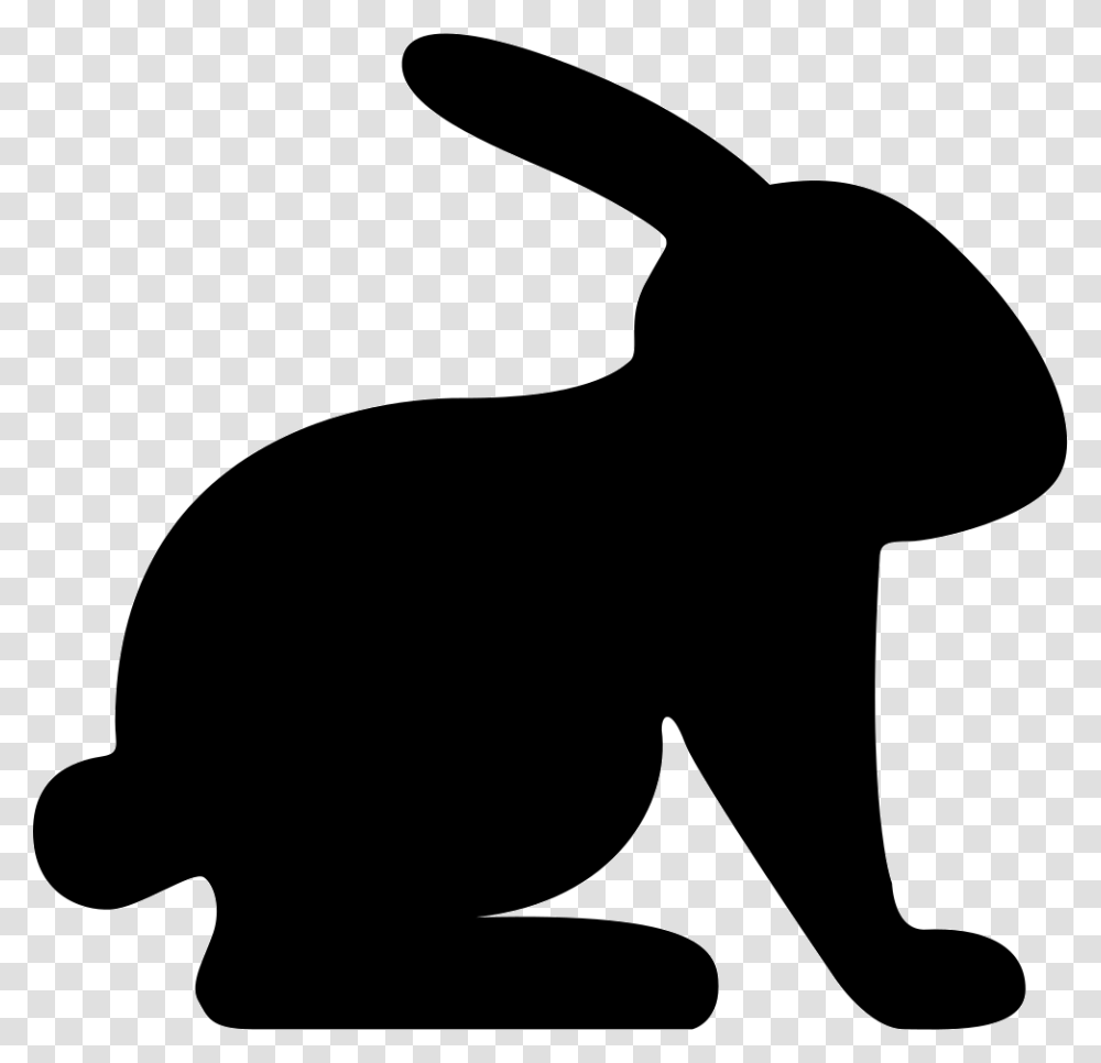 Rabbit Facing Right Bunny Silhouette, Mammal, Animal, Rodent, Hammer Transparent Png
