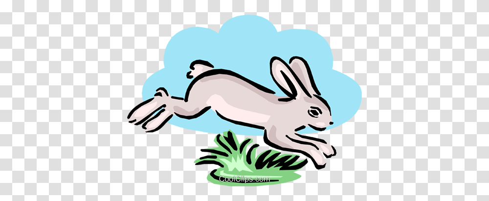 Rabbit Hopping Away Royalty Free Vector Clip Art Illustration, Hare, Rodent, Mammal, Animal Transparent Png