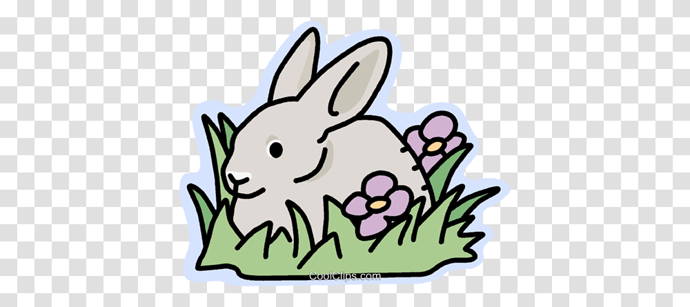 Rabbit In The Grass Royalty Free Vector Clip Art Illustration, Mammal, Animal, Aardvark, Wildlife Transparent Png