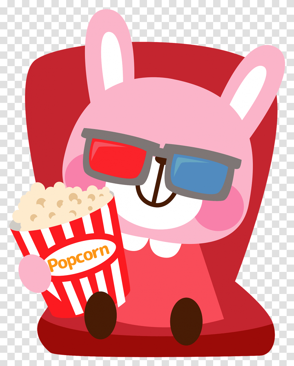 Rabbit Is Watching Movie Clipart Free Download Video On Demand, Food, Popcorn, Sunglasses, Accessories Transparent Png