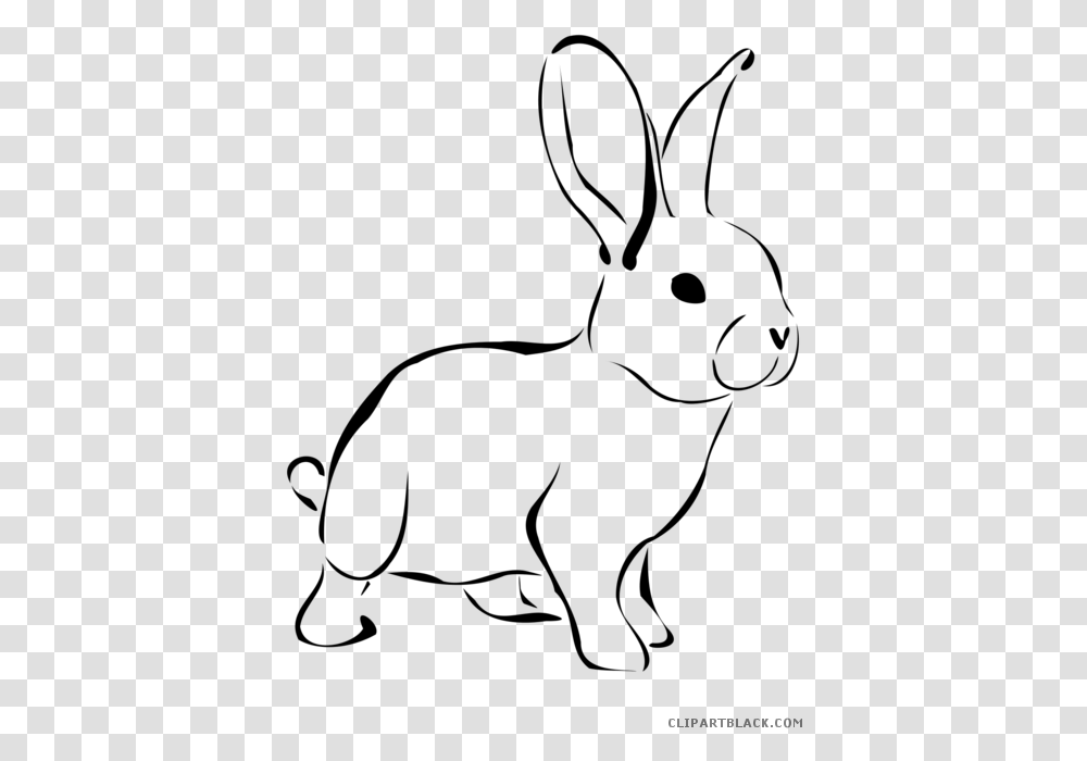 Rabbit Outline Animal Free Black White Clipart Images Rabbit Images In Clipart, Gray Transparent Png