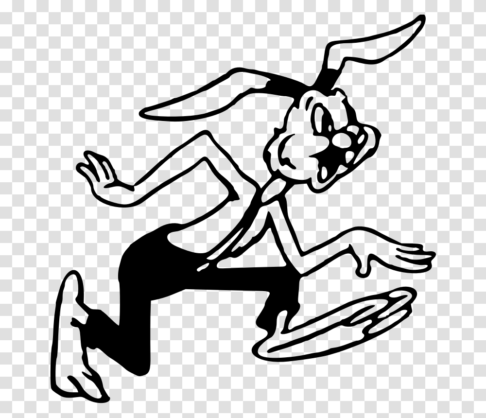 Rabbit Running Anthropomorphism Clip Art, Gray, World Of Warcraft Transparent Png
