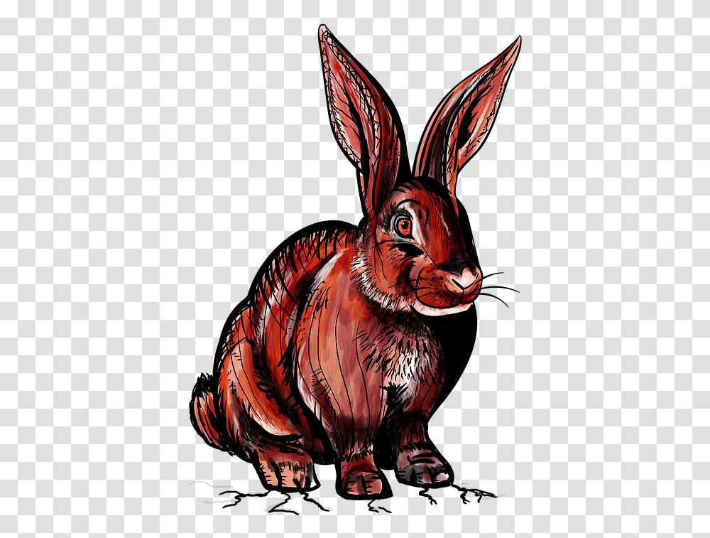 Rabbit Wild Rabbit Red Bunny Animal Wild Devil, Mammal, Bird, Rodent, Tiger Transparent Png